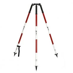 Aluminum Extendable Laser Level Prism Pole Tripod in Red and White by AdirPro