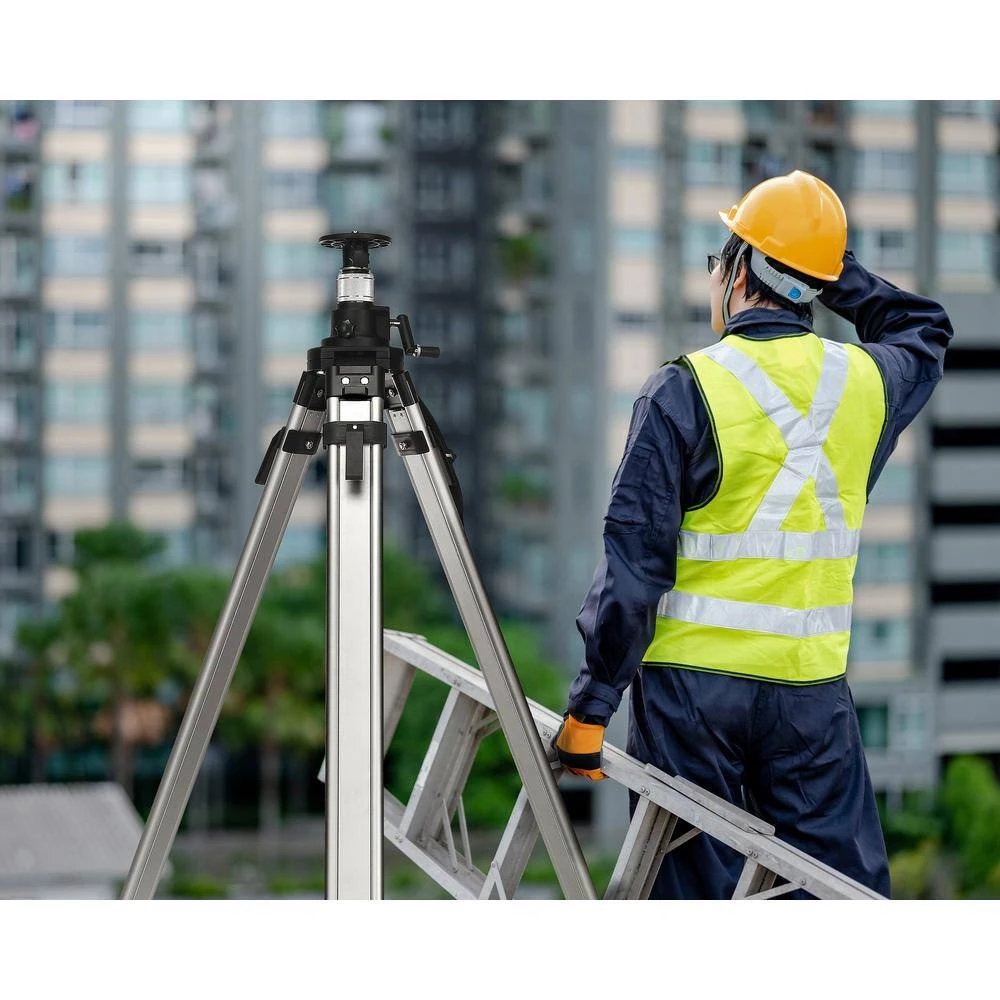 157 in. Heavy-Duty Aluminum Laser Level Extra Tall Quick Clamp Elevating Tripod with Shoulder Strap by AdirPro - Image 9
