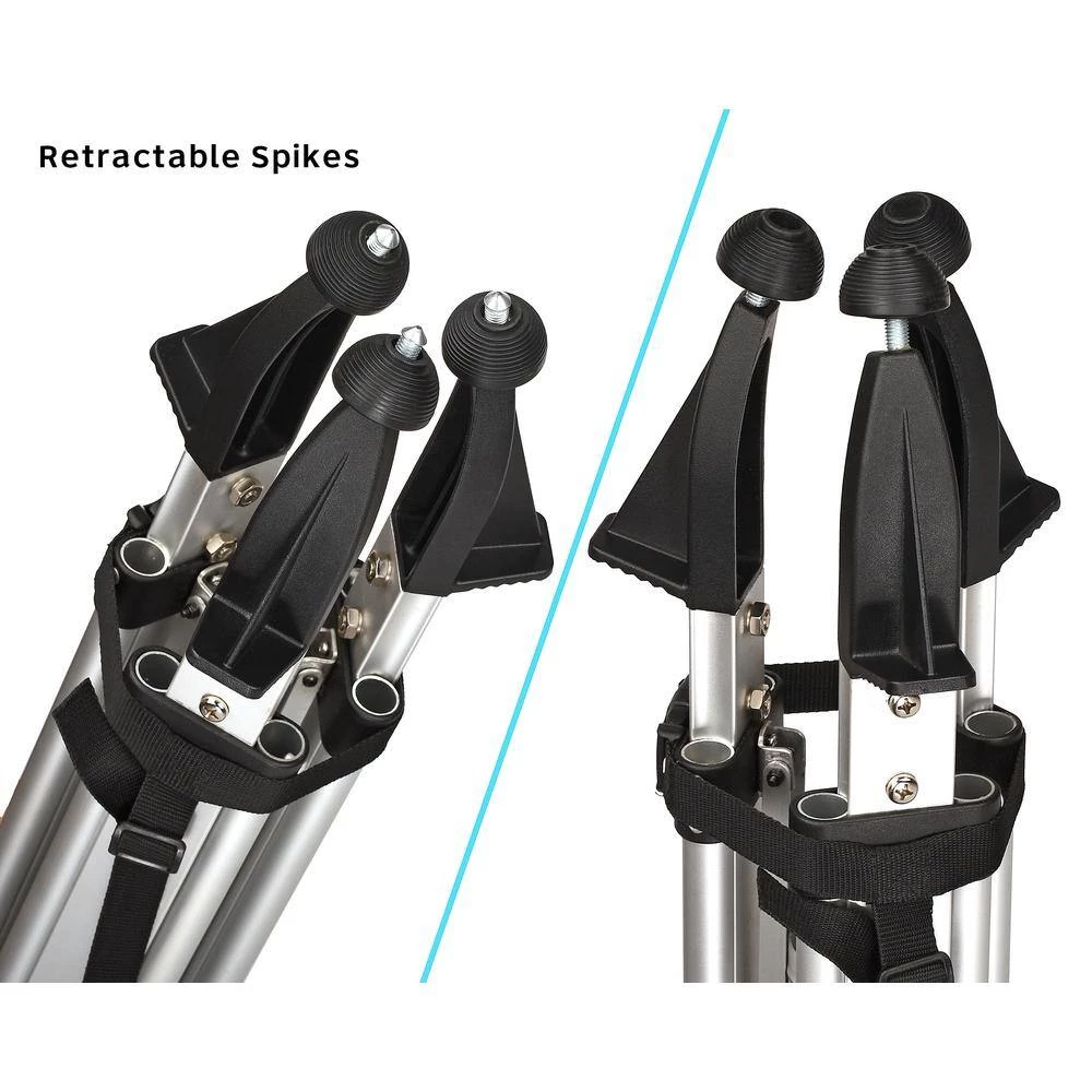 157 in. Heavy-Duty Aluminum Laser Level Extra Tall Quick Clamp Elevating Tripod with Shoulder Strap by AdirPro - Image 7