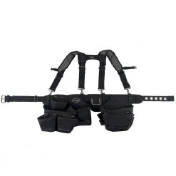 Ballistic Framers 3 Pouch Tool Storage Suspension Rig with LoadBear Suspenders in Black by DEAD ON TOOLS