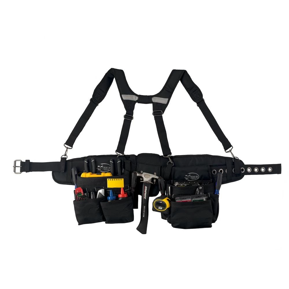 Journeyman's Framers 2 Pouch Tool Storage Suspension Rig with Suspenders in Black by DEAD ON TOOLS - Image 3