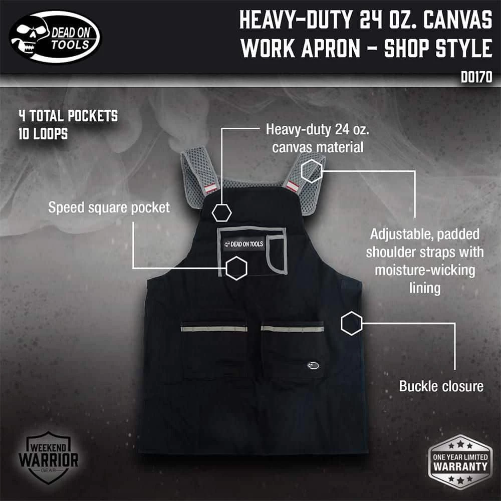 Heavy-duty 24 oz. Canvas Work Apron-Shop Style by DEAD ON TOOLS - Image 2