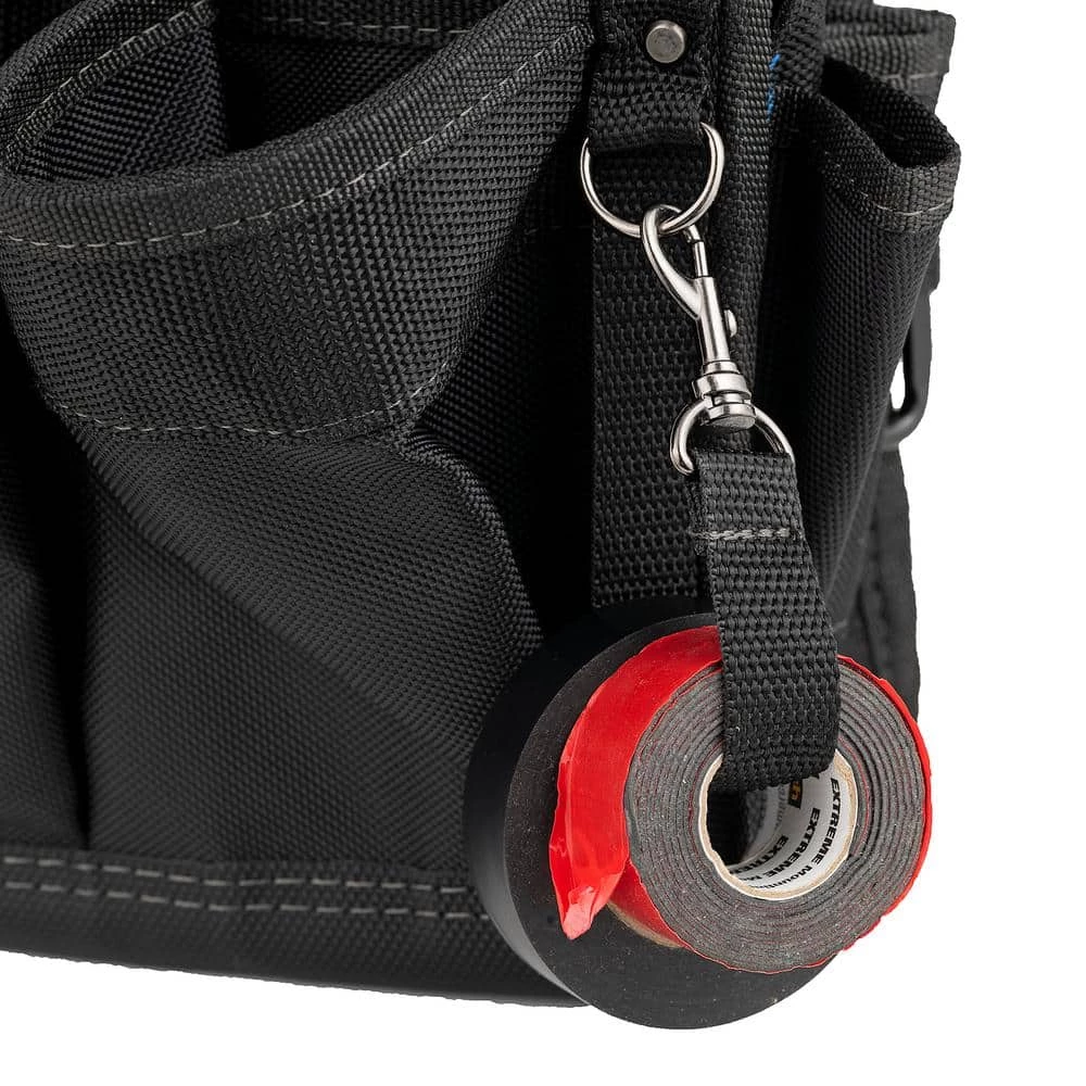 11 in. 14-Pocket Electricians Professional Tool Pouch in Black with Steel Loop and Clip to Hold Tools Securely by DEAD ON TOOLS - Image 6