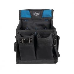 11 in. 14-Pocket Electricians Professional Tool Pouch in Black with Steel Loop and Clip to Hold Tools Securely by DEAD ON TOOLS