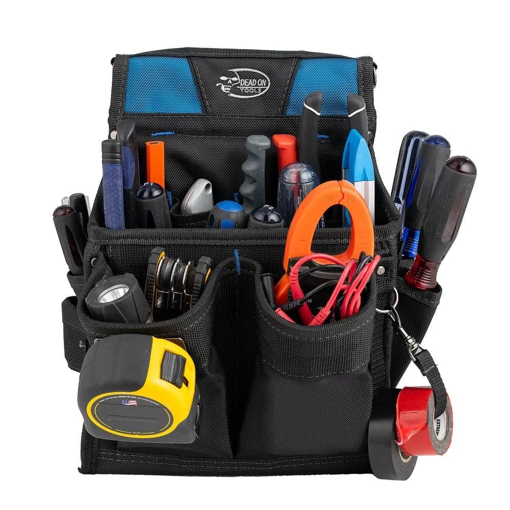11 in. 14-Pocket Electricians Professional Tool Pouch in Black with Steel Loop and Clip to Hold Tools Securely by DEAD ON TOOLS - Image 9