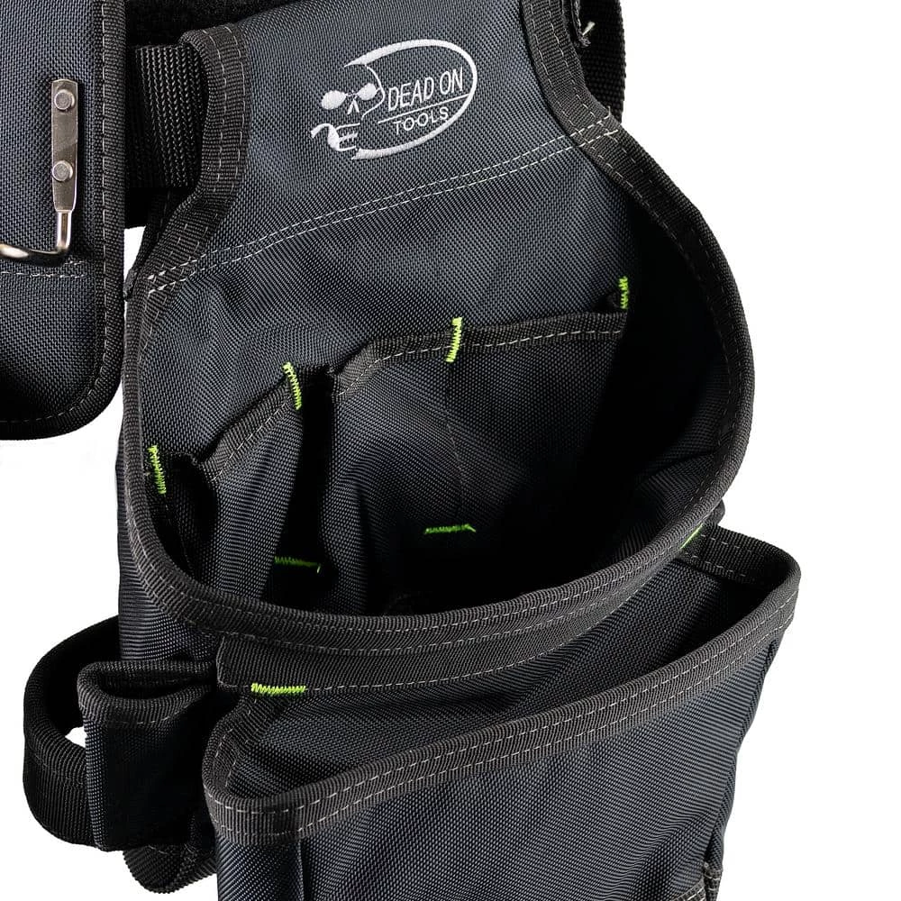 Professional Framers 3 Pouch Tool Storage Suspension Rig with LoadBear Suspenders in Black by DEAD ON TOOLS - Image 9