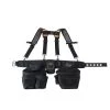 Professional Carpenter's 2 Pouch Tool Storage Suspension Rig with LoadBear Suspenders in Black by DEAD ON TOOLS