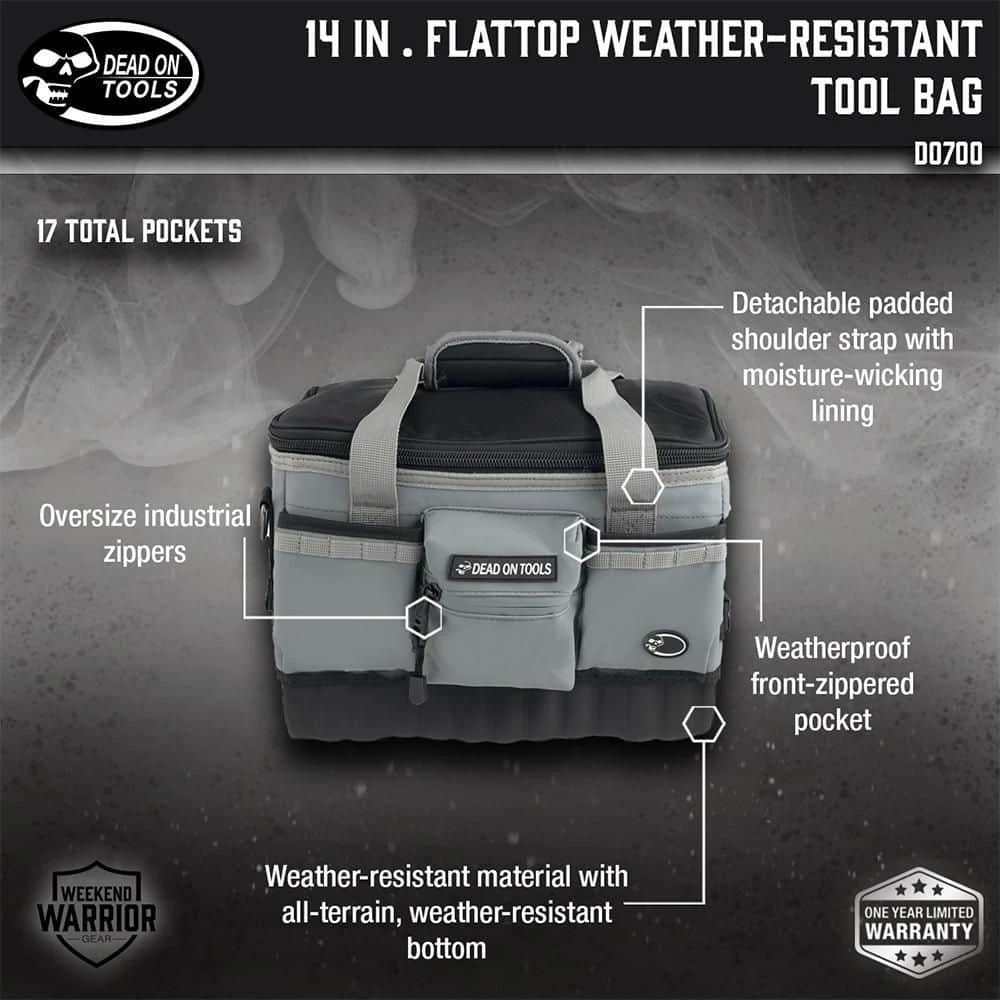 14 in. FlatTop Weather Resistant Tool Bag by DEAD ON TOOLS - Image 2