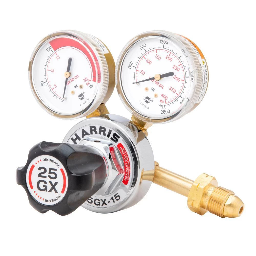 25GX 9/16 in. Acetylene Regulator with Gauges by Harris - Image 3