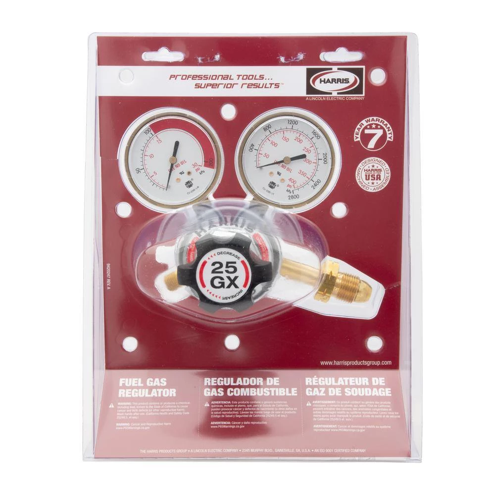 25GX 9/16 in. Acetylene Regulator with Gauges by Harris - Image 7