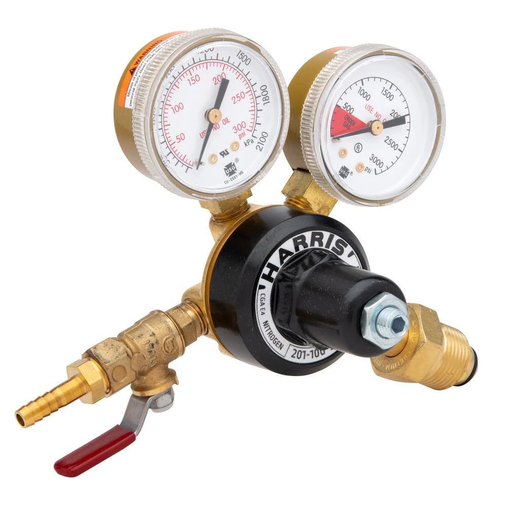 1/4 in. Model 201 Brass Nitrogen Preset Beverage Regulator 0-100 PSIG by Harris - Image 6