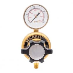 High-Flow Single Gauge Inline Manifold Nitrogen, Helium, Carbon Dioxide, Hydrogen, Oxygen Regulator 0-500 PSIG, .25 FNPT by Harris