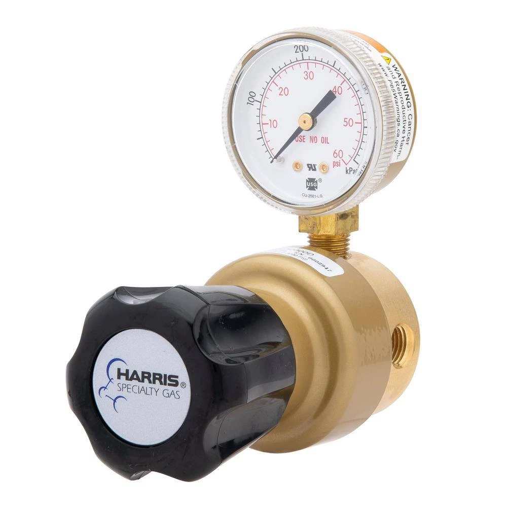 1/4 in. Model 403 General Purpose Brass Nitrogen, Argon, Carbon Dioxide Line Regulator 0-15 PSIG by Harris - Image 2