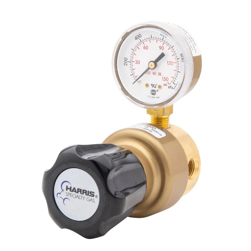 1/4 in. Model 403 General Purpose Brass Nitrogen, Argon, Carbon Dioxide Line Regulator 0-125 PSIG by Harris - Image 2