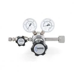 0 PSI to 125 PSI 2-Stage CGA 540 Chrome-Plated, 1/4 in. Compression Fitting, Oxygen Specialty Gas Lab Regulator by Harris