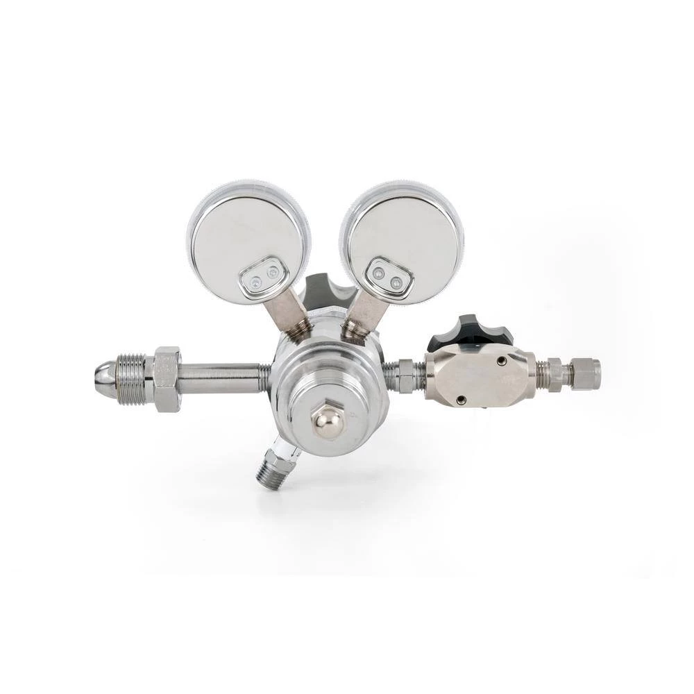 Nitrogen, Helium, Argon Specialty Gas Lab Reg., CGA 580, 1/4 in. Comp. Fitting, 2-Stage, Chrome-Plated, 0 psi - 50 psi by Harris - Image 4