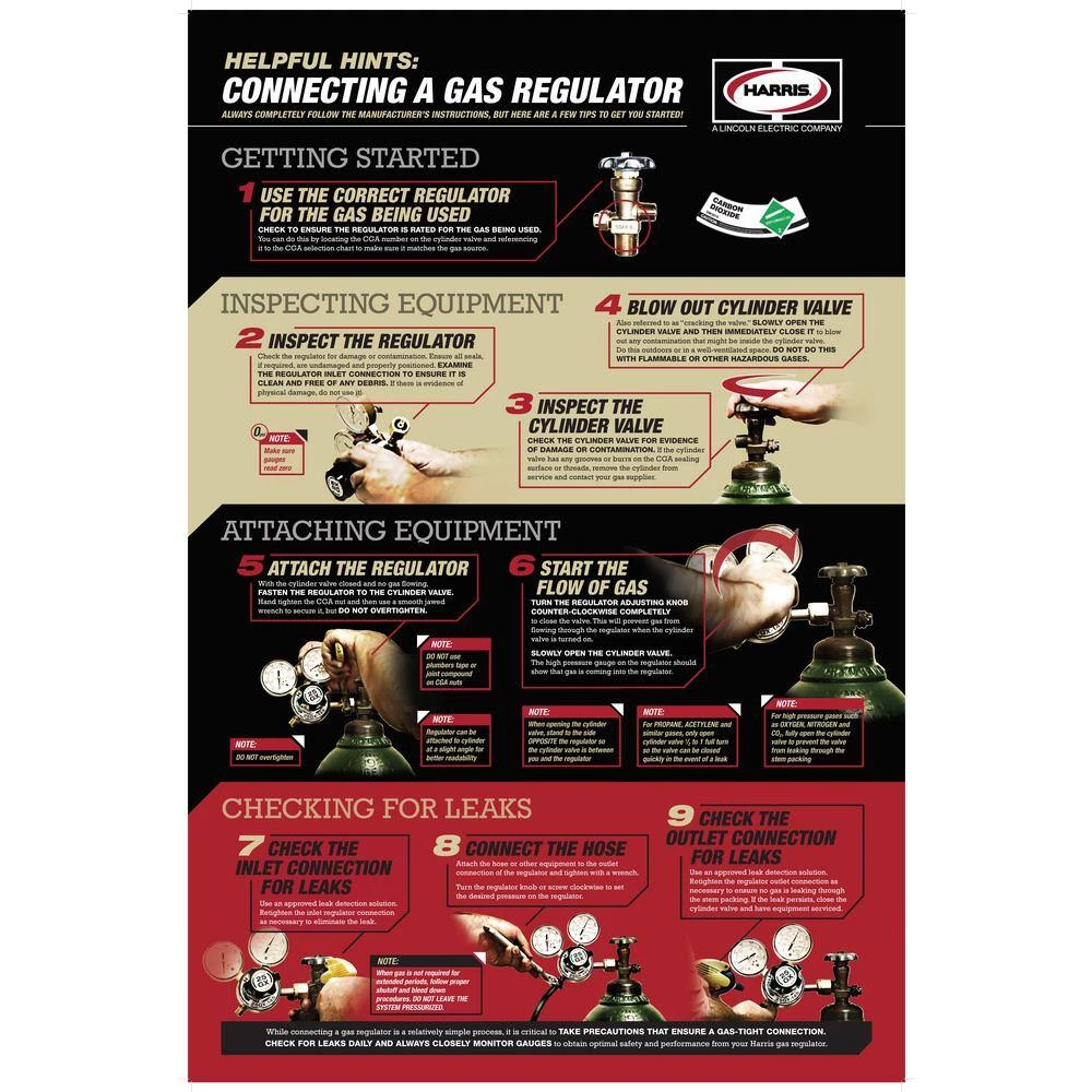 Nitrogen, Helium, Argon Specialty Gas Lab Reg., CGA 580, 1/4 in. Comp. Fitting, 2-Stage, Chrome-Plated, 0 psi - 50 psi by Harris - Image 7