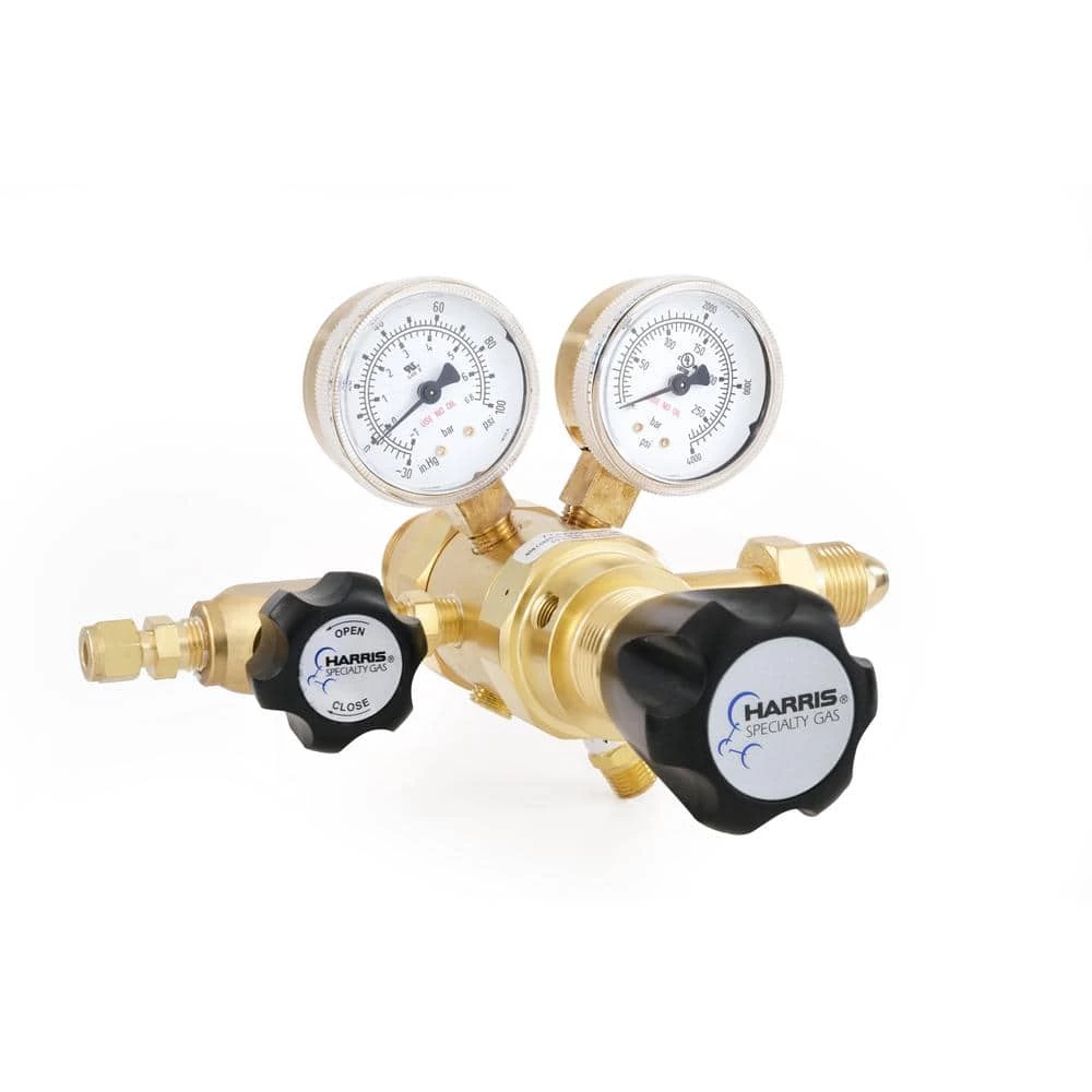 0 PSI to 50 PSI 2-Stage CGA 580 Brass, 1/4 in. Compression Fitting, Nitrogen, Helium, Argon Specialty Gas Lab Regulator by Harris - Image 6