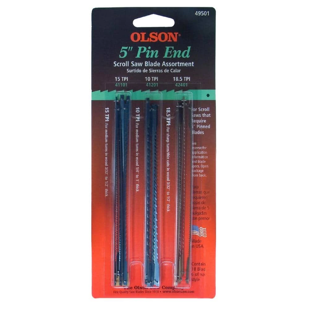 5 in. long Plain End Steel Scroll Saw Blade. Universal Number 4 with 36 Teeth per Inch (12-pack) by Olson Saw - Image 3