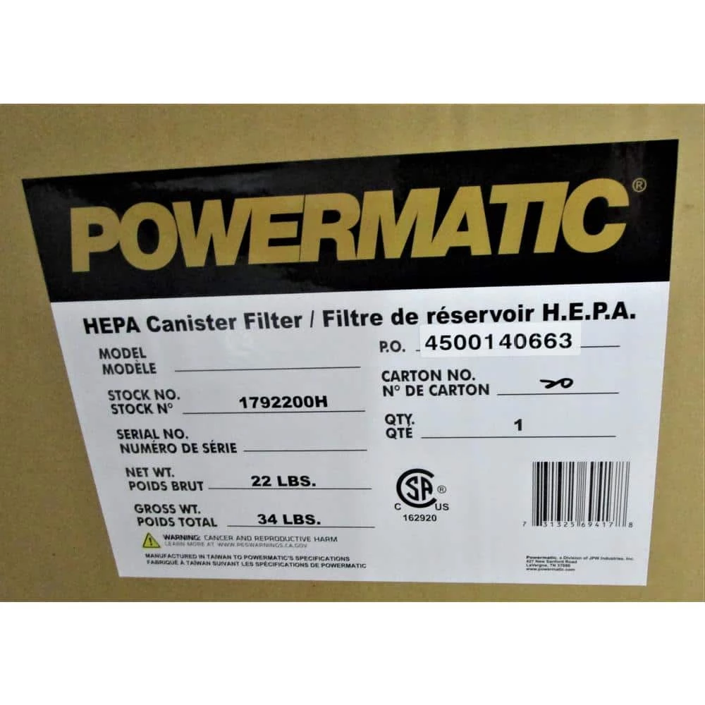 Replacement HEPA Filter for PM-2200 Dust Collector by Powermatic - Image 4