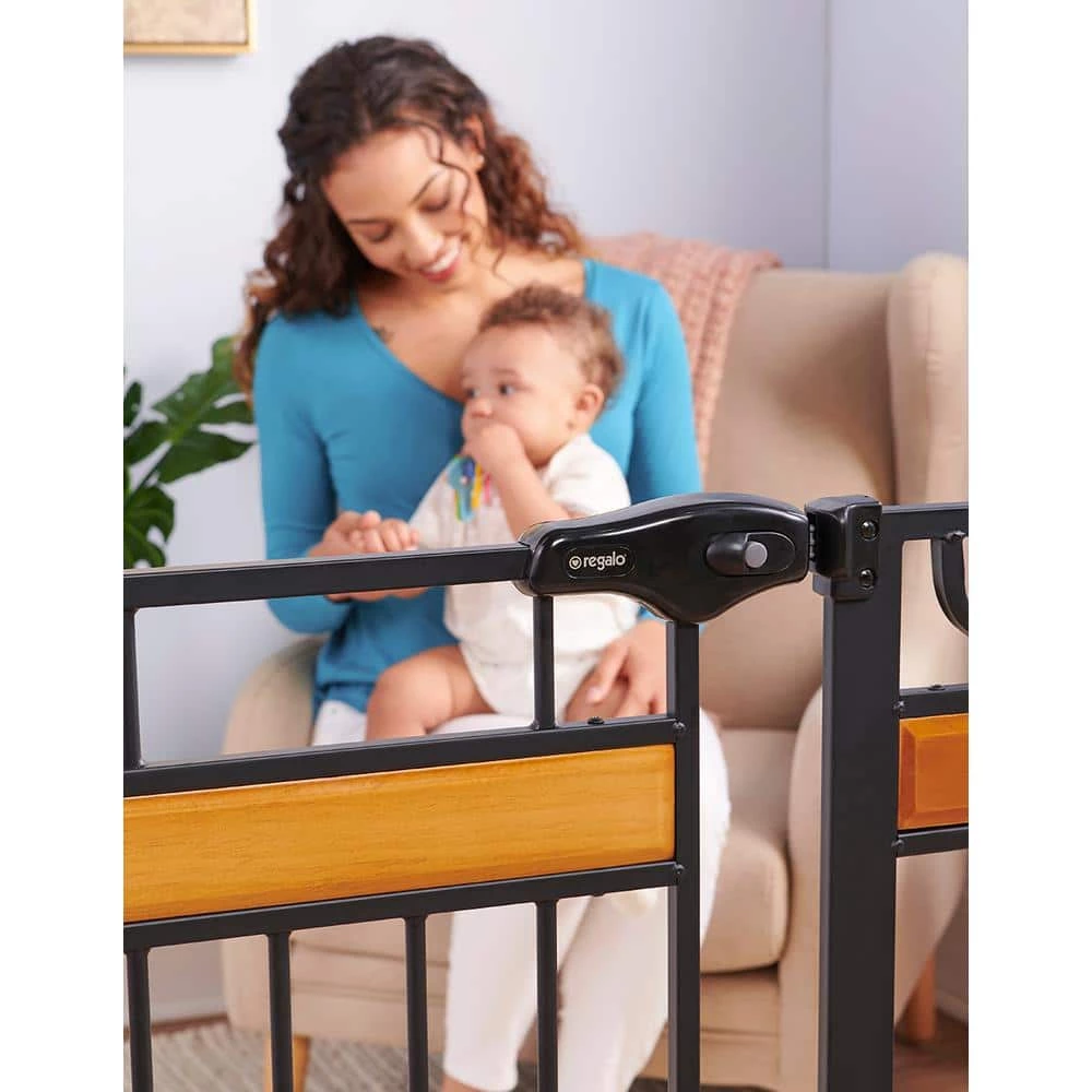 Home Accents 37 in. Extra-Tall Metal Walk-Through Safety Gate by Regalo - Image 3