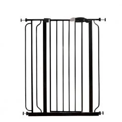 36 in. Black Metal Easy Step Extra Tall Walk-Through Gate by Regalo