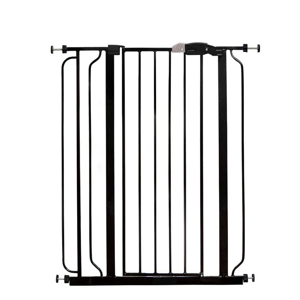 36 in. Black Metal Easy Step Extra Tall Walk-Through Gate by Regalo