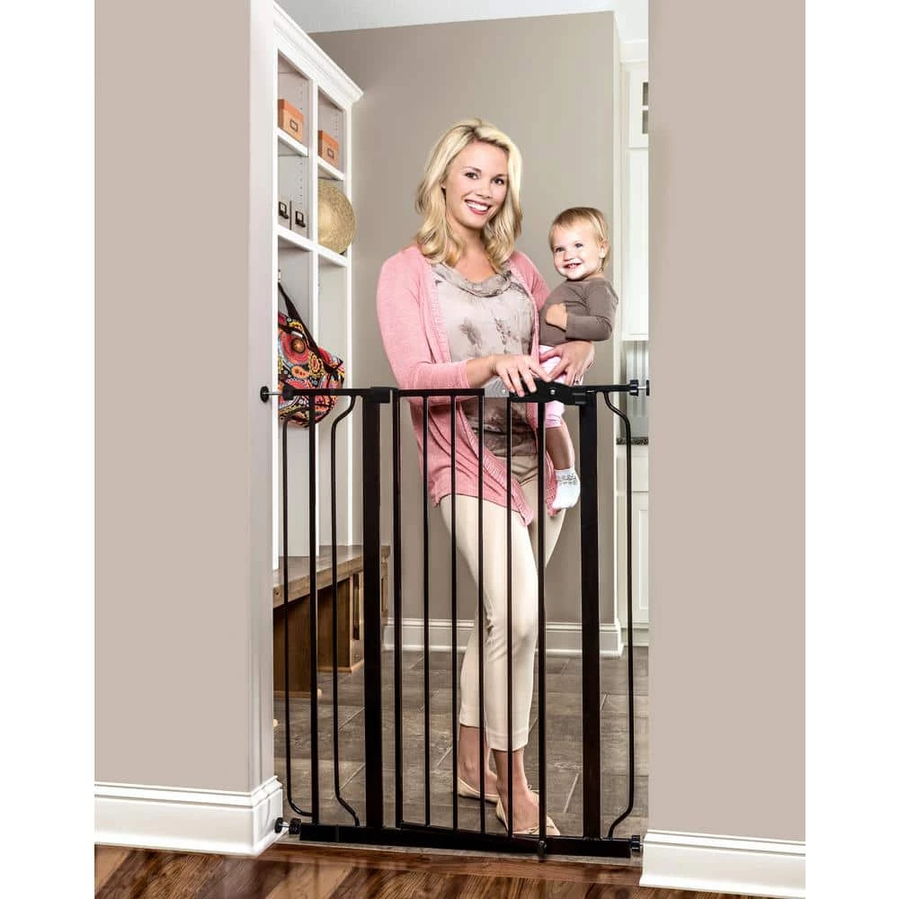 36 in. Black Metal Easy Step Extra Tall Walk-Through Gate by Regalo - Image 2
