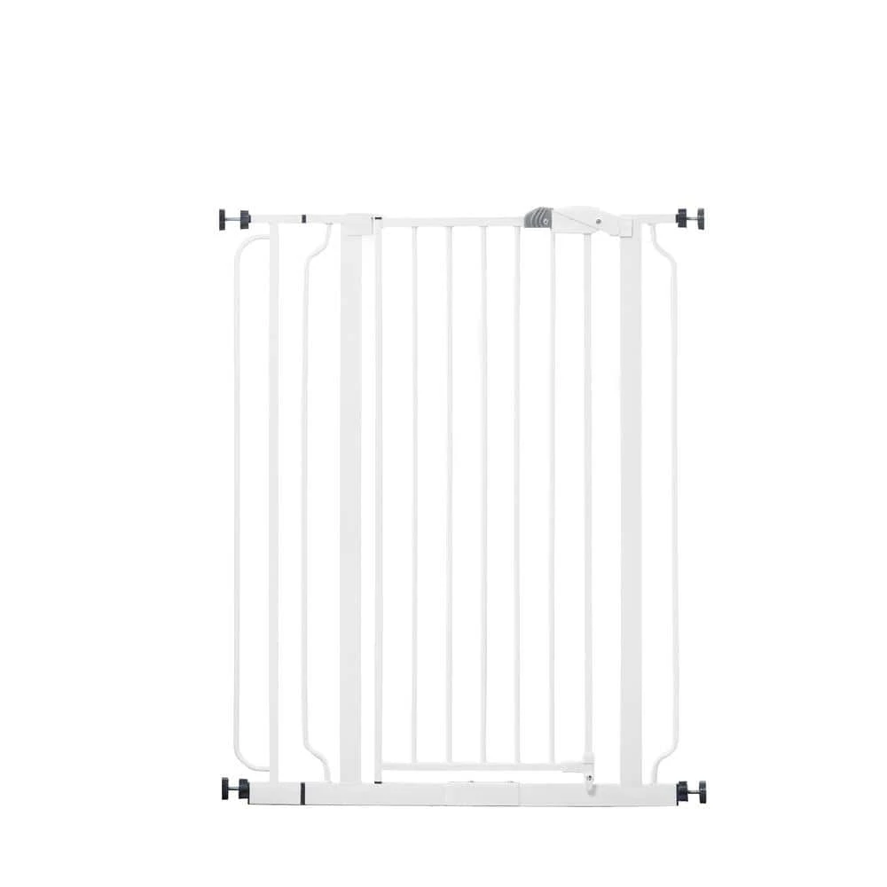 36 in. White Metal Easy Step Extra Tall Walk-Through Gate by Regalo