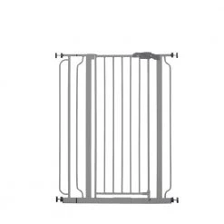 36 in. Platinum Metal Easy Step Extra Tall Walk-Through Gate by Regalo