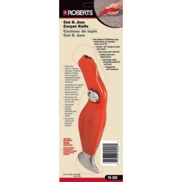 Cut and Jam Carpet Knife for Cutting and Tucking Carpet with Blades by ROBERTS - Image 2