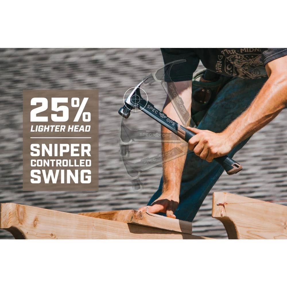 Framing Hammer, 22 oz., Rip Claw, Smooth Face, Shock-Absorbing Grip by SPEC OPS - Image 4