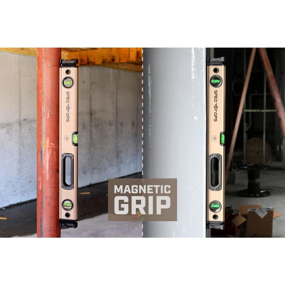 24 in. Magentic Box Beam Level, Tourniquet Attachment System, 33% Larger Block Vials, Aluminum by SPEC OPS - Image 8