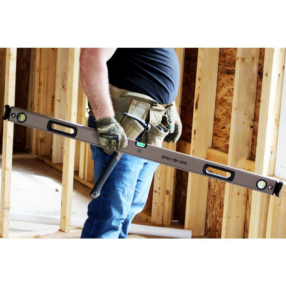48 in. Box Beam Level, Tourniquet Attachment System, 33% Larger Block Vials, Aluminum by SPEC OPS - Image 8