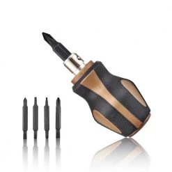 Stubby Screwdriver, 9-in-1, Includes 4 Double-Sided S2 Steel Bits, Magnetic, 3% Donated to Veterans by SPEC OPS