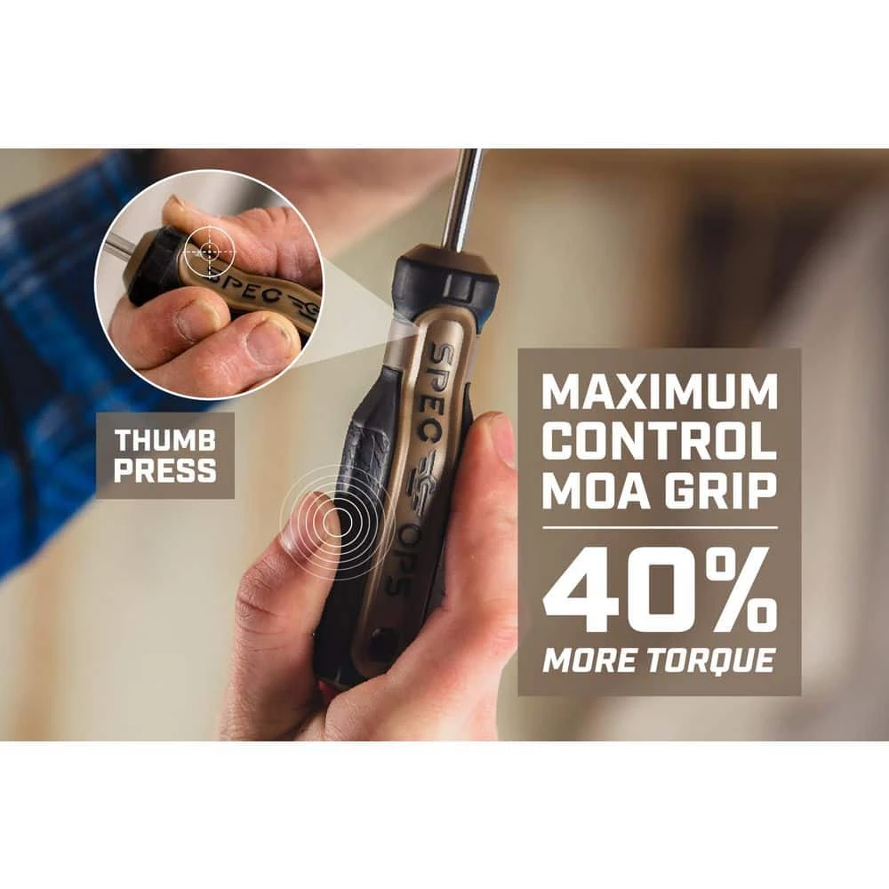 Screwdriver Set, Phillips #1 and #2, Slotted 3/16 in. and 1/4 in., Magnetic Tip, Cr-Mo Steel Shaft (4-Piece) by SPEC OPS - Image 4