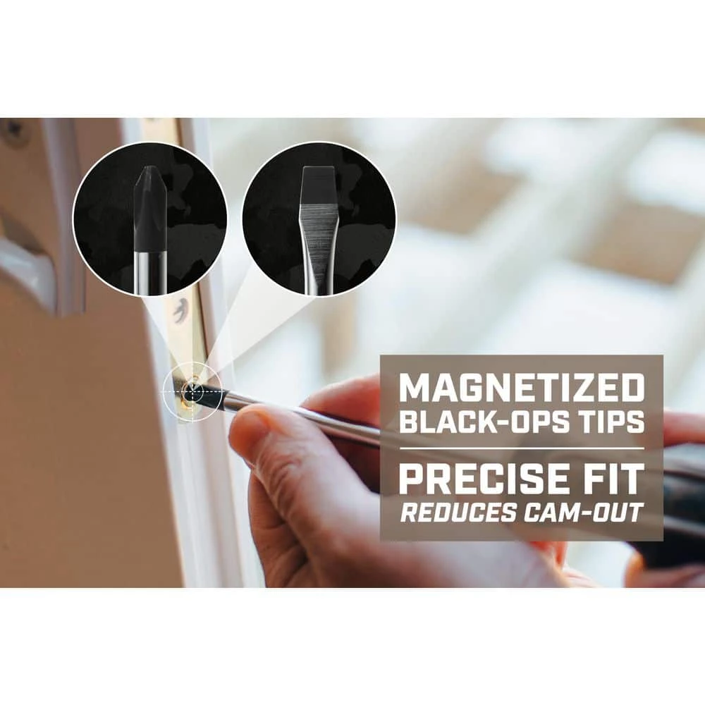 Screwdriver Set, Phillips #1 and #2, Slotted 3/16 in. and 1/4 in., Magnetic Tip, Cr-Mo Steel Shaft (4-Piece) by SPEC OPS - Image 3