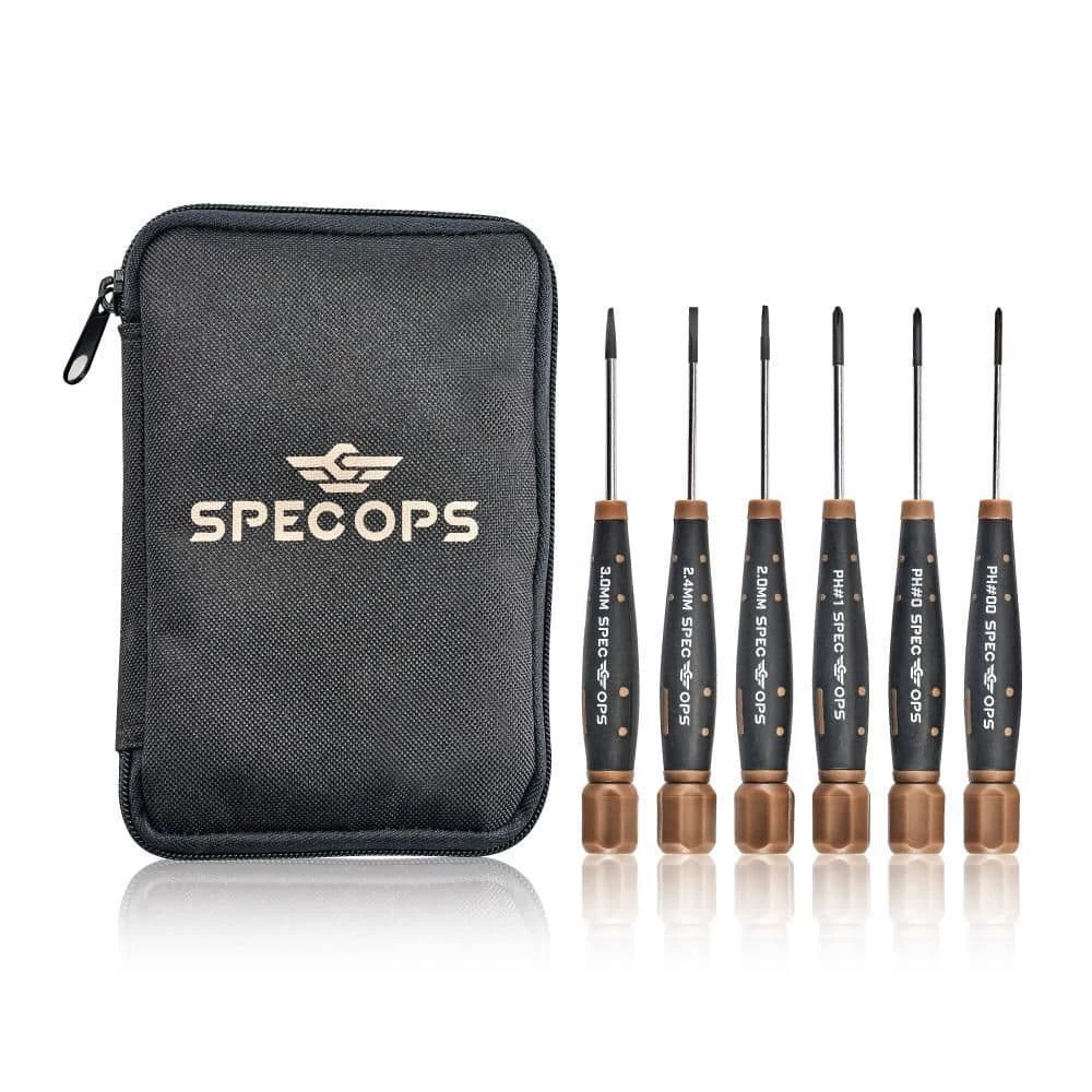 Precision Screwdriver Set with Case, Phillips & Slotted, Magnetic Tip, 3% Donated to Veterans (6-Piece) by SPEC OPS
