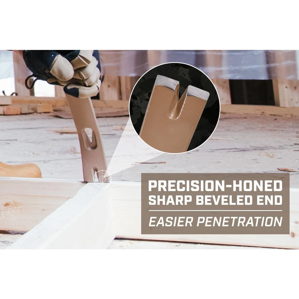 21 in. Flat Pry Bar Crowbar, Curved Rocker Head, Teardrop Nail Puller, High-Carbon Steel by SPEC OPS - Image 4