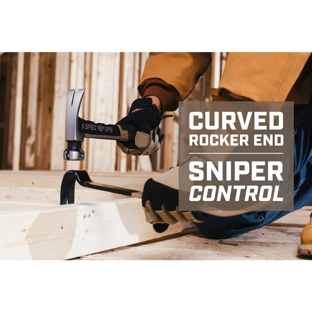 21 in. Flat Pry Bar Crowbar, Curved Rocker Head, Teardrop Nail Puller, High-Carbon Steel by SPEC OPS - Image 3