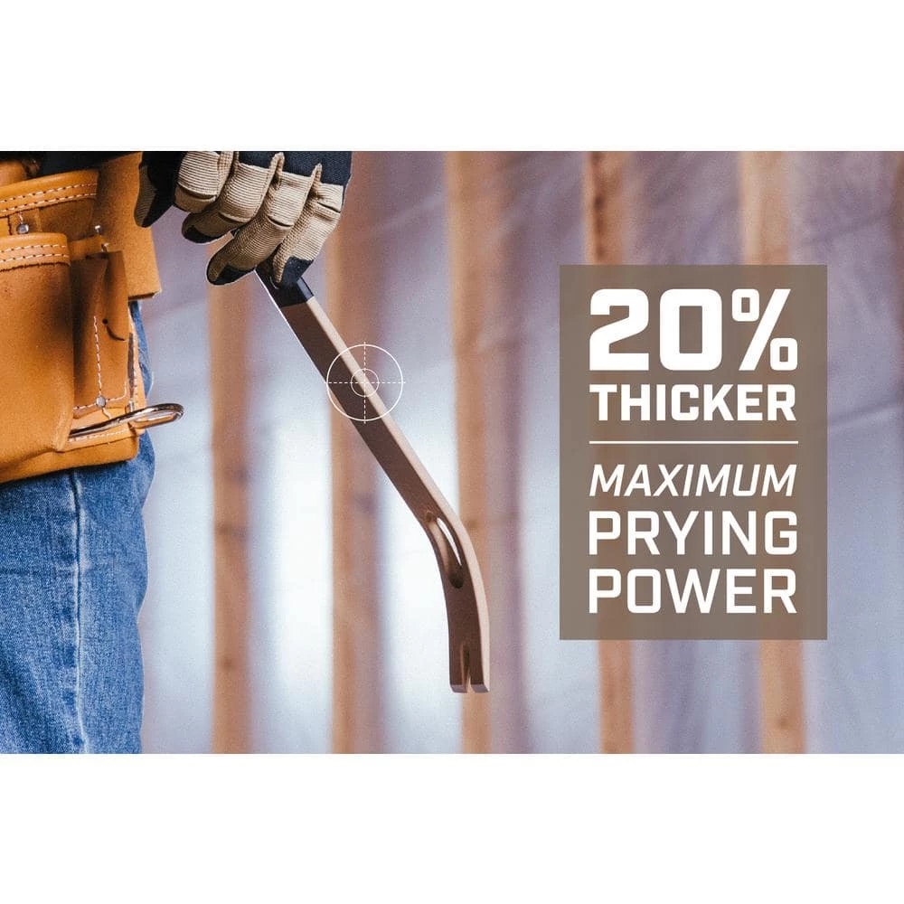 21 in. Flat Pry Bar Crowbar, Curved Rocker Head, Teardrop Nail Puller, High-Carbon Steel by SPEC OPS - Image 2