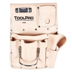 Top Grain Leather Left Handed 8 Pocket Drywall Pouch by ToolPro
