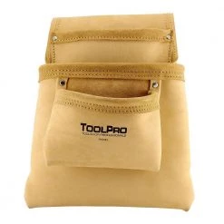 3-Pocket Split Leather Nail and Tool Pouch by ToolPro