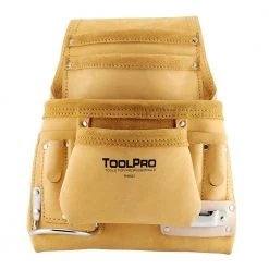 10 Pocket Top Grain Leather Nail and Tool Pouch by ToolPro