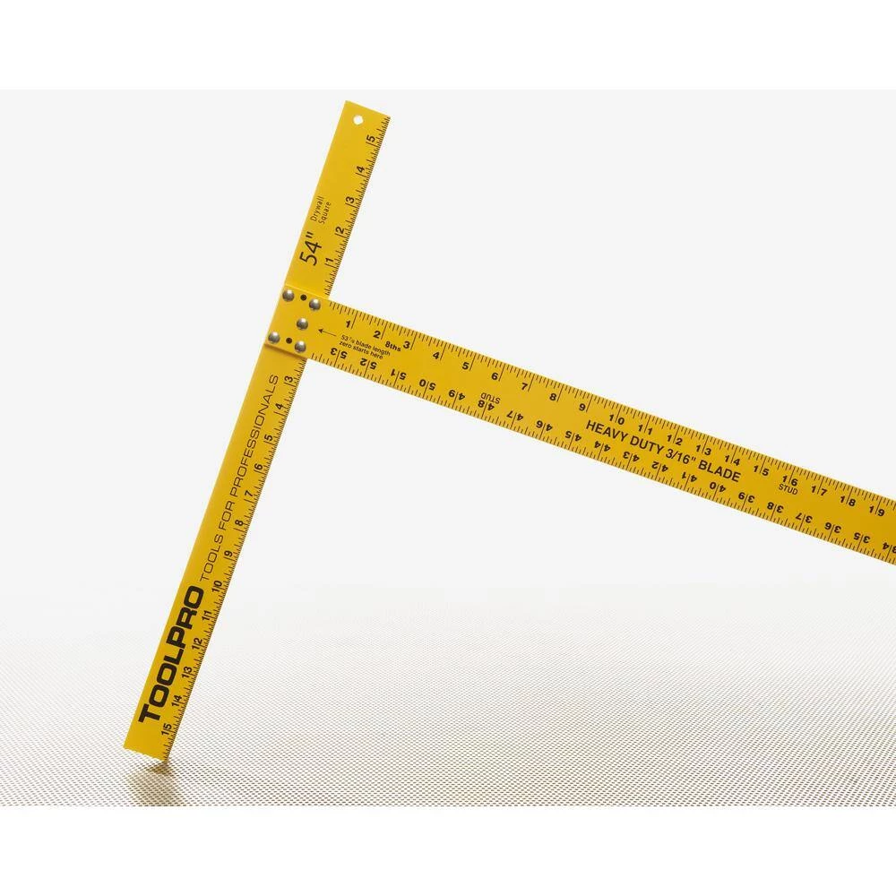 54 in. Drywall Square Heavy Duty 3/16 in. Thick Blade in Yellow (2-Pack) by ToolPro - Image 2
