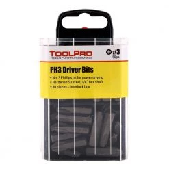 #3 Phillips Bits in Interlocking Storage Box (50-Piece) by ToolPro